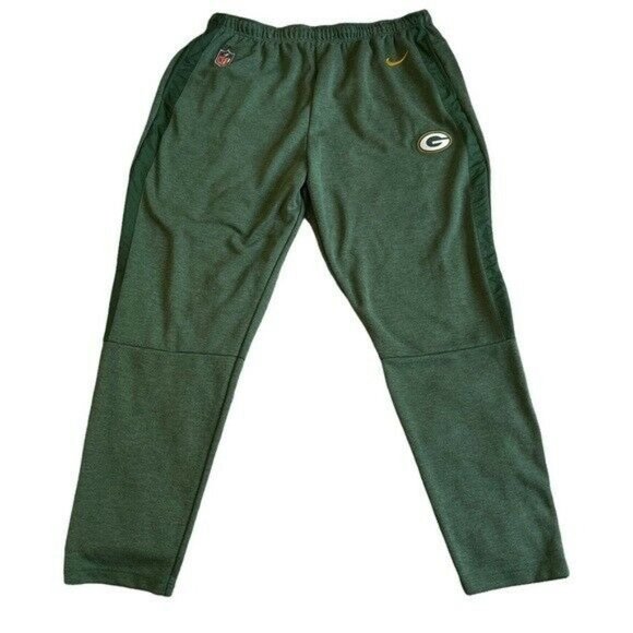 Green Bay Packers Nike Sideline Player Therma Pants Green Men’s Size 4XL Tall - Picture 2 of 10